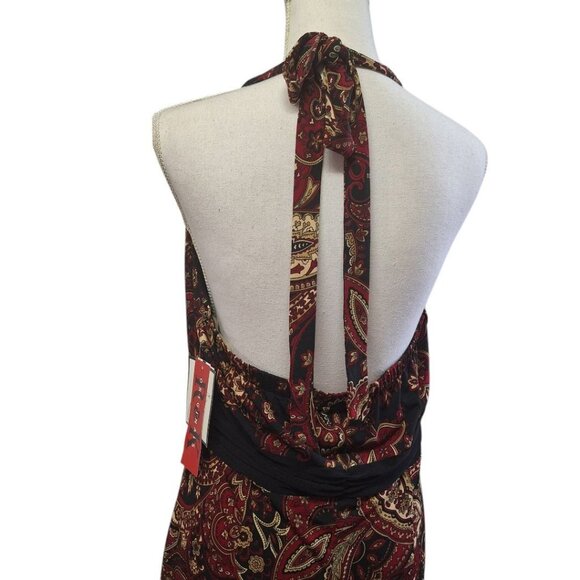 R & K Originals Dress Halter Stretch Waist Paisley Womens 14 With Tags - Picture 4 of 8
